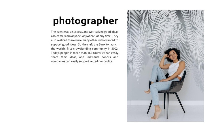 Studio photography lessons Web Page Design