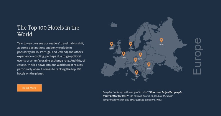 Top 100 Hotels in the World Webflow Template Alternative