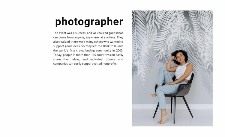 Studio photography lessons Website Mockup