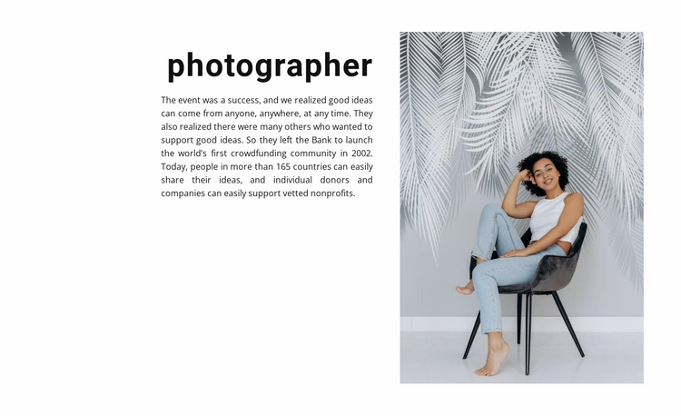 Studio photography lessons Website Template