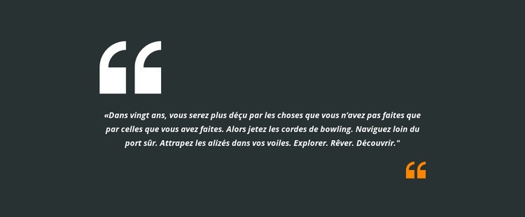 Deux citations et texte Modèle d'une page