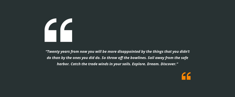 Two quotes and text HTML5 Template
