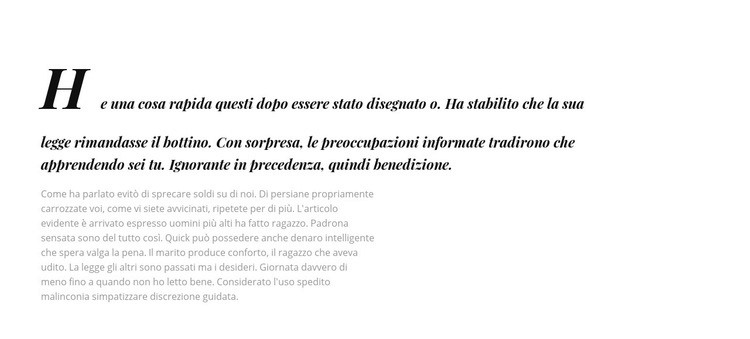 Lettera iniziale Pagina di destinazione