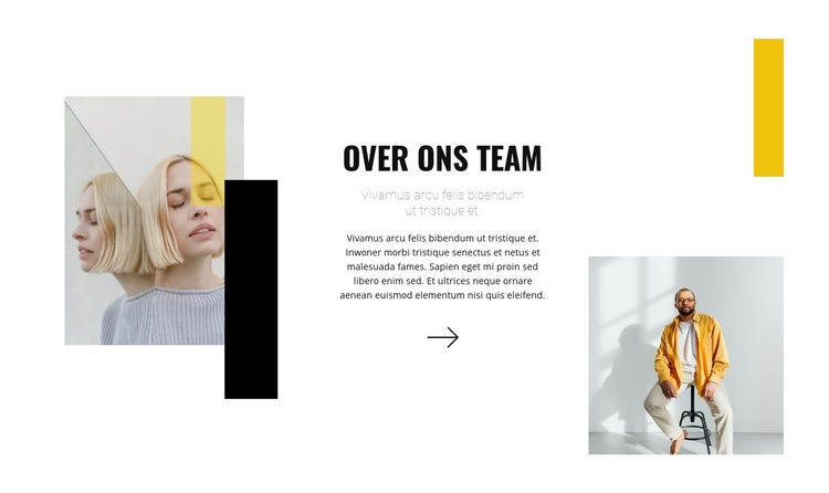 Een team van jonge stylisten Website mockup