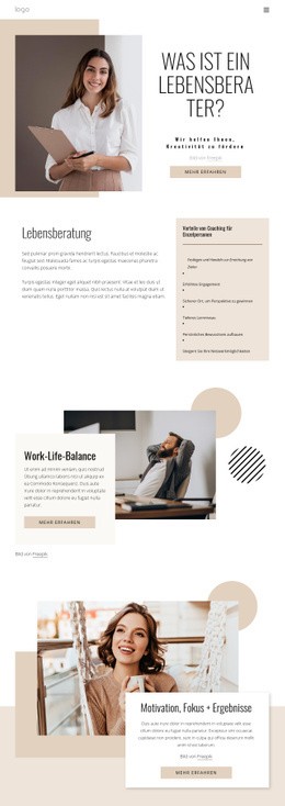 Lebens- Und Geschäftscoaching - Modernes Website-Design