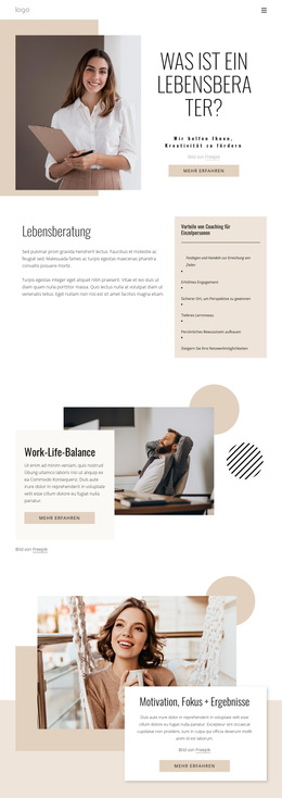 Lebens- Und Geschäftscoaching – Responsives WordPress-Theme