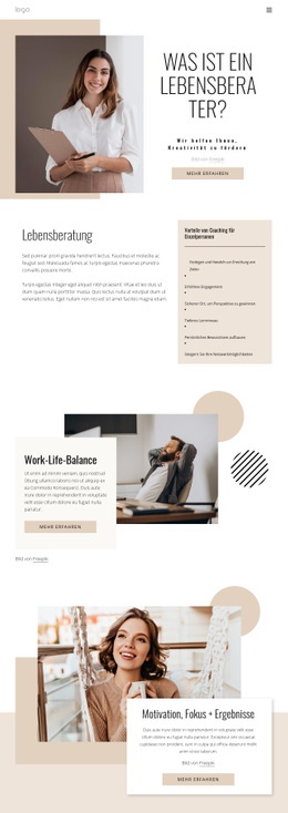 Lebens- Und Geschäftscoaching - Großartige Zielseite