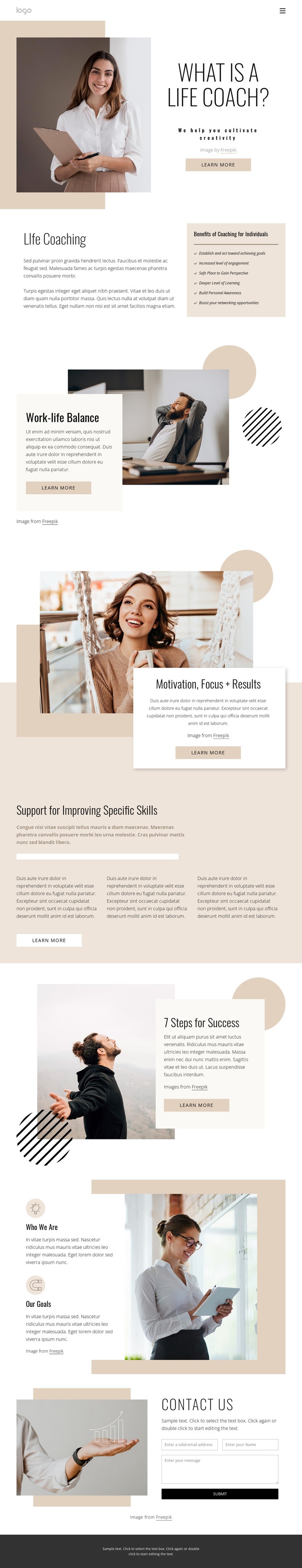 Life and business coaching Elementor Template Alternative