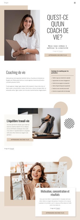 Coaching De Vie Et D'Affaires – Excellente Page De Destination