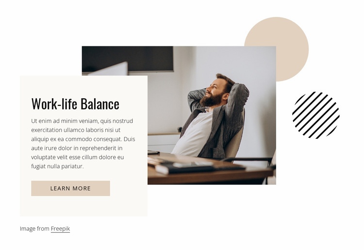 Work-life balance Homepage Design