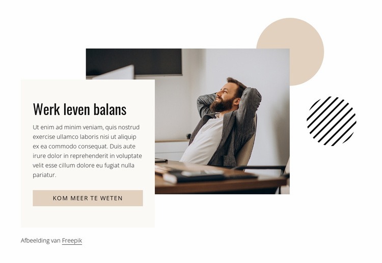 Werk leven balans Website mockup