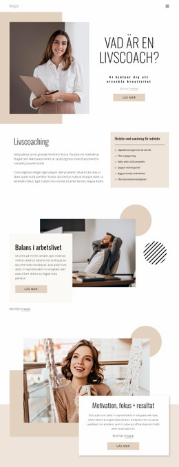 Livs- Och Affärscoaching - Modern Webbplatsdesign
