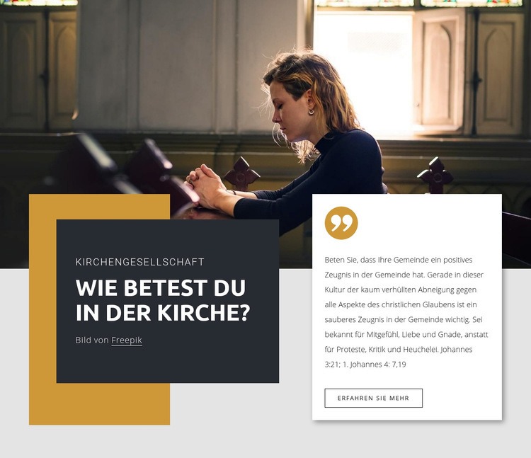 Bete in der Kirche Website design