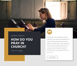 Pray In Church - One Page Template