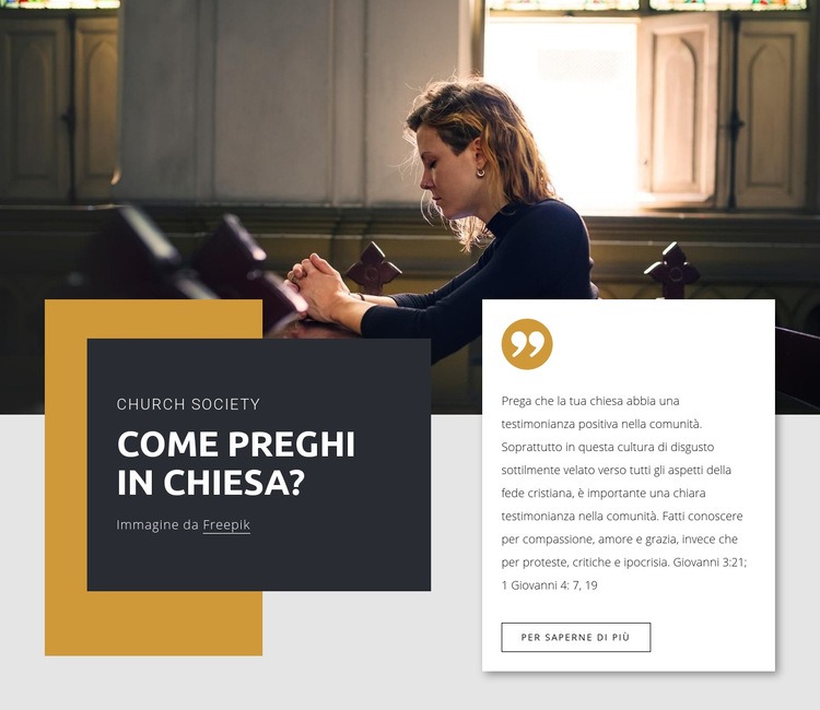 Pregate in chiesa Costruttore di siti web HTML