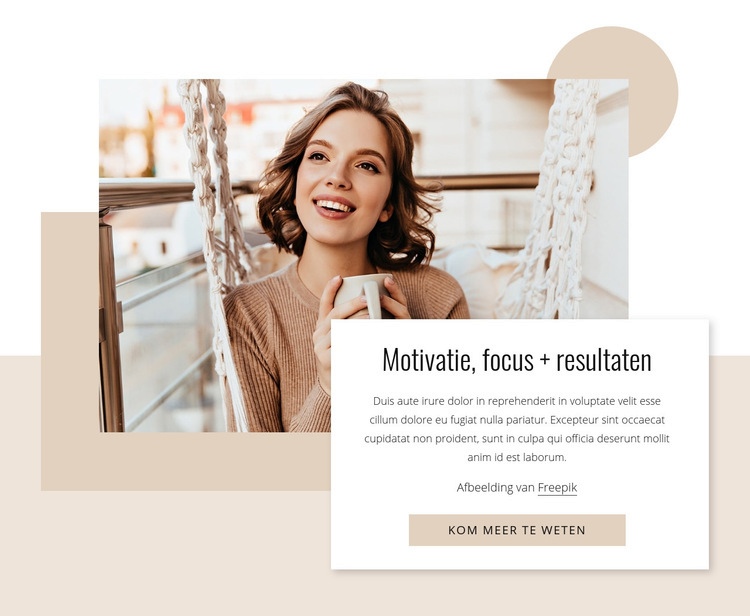 Motivatie, focus en resultaat Website mockup