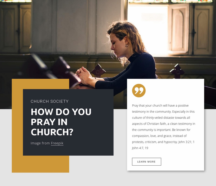 Pray in church eCommerce Template