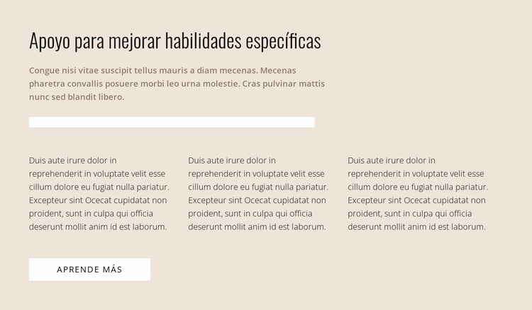 Habilidades especificas Plantillas de creación de sitios web