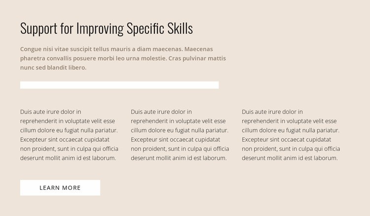 Specific skills Homepage Design