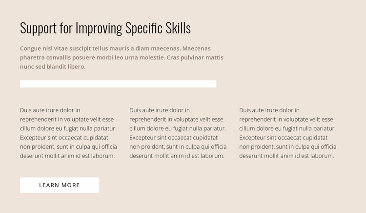 Specific skills Html Website Builder