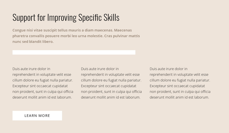 Specific skills One Page Template