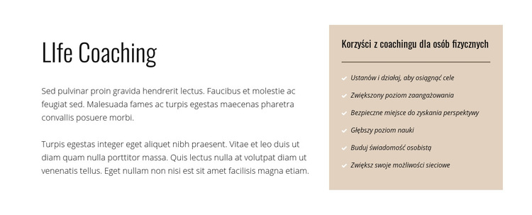 Tekst i lista na kolorowym tle Motyw WordPress