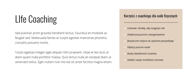 Tekst i lista na kolorowym tle Szablon CSS