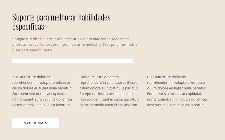 Habilidades específicas Construtor de sites HTML