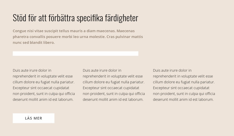 Specifika färdigheter CSS -mall