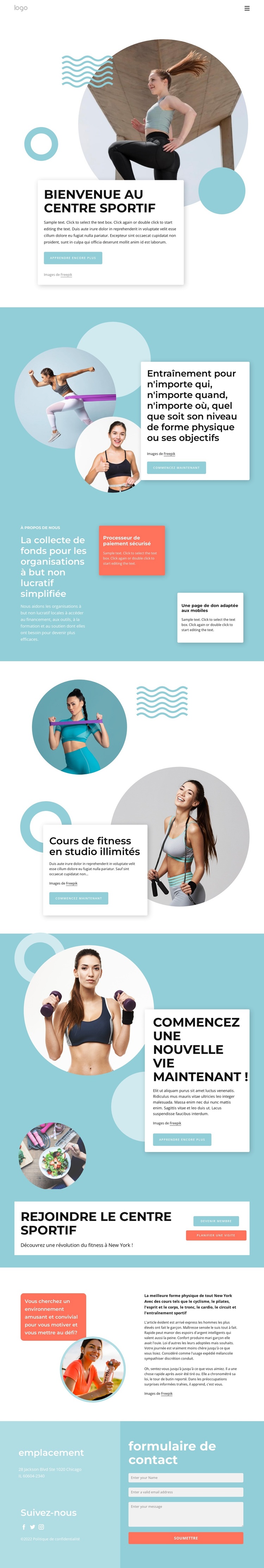 Centre sportif multifonctionnel Thème WordPress