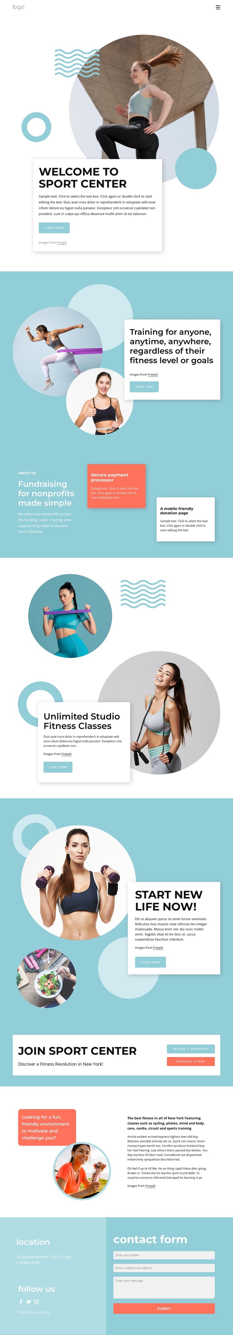 Multi-functional sport center HTML5 Template