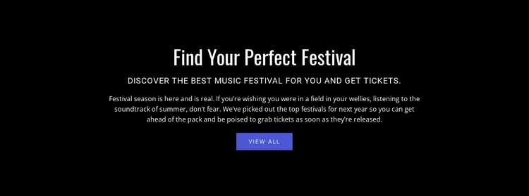 Text o festivalu Html Website Builder