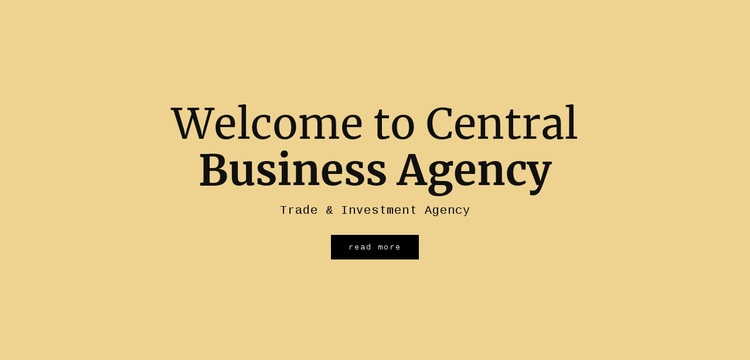 Centrální obchodní agentura Html Website Builder