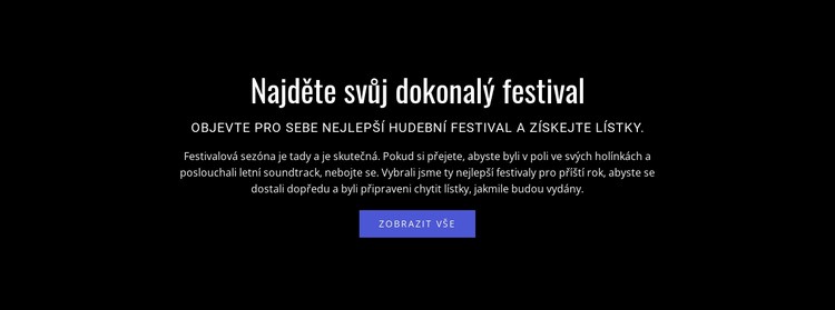 Text o festivalu Šablona HTML