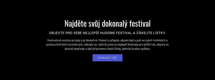 Text o festivalu Šablona webové stránky