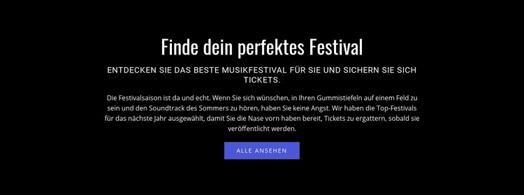 Text über das Festival Eine Seitenvorlage