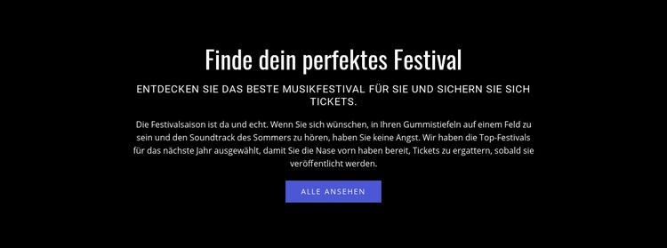 Text über das Festival HTML Website Builder