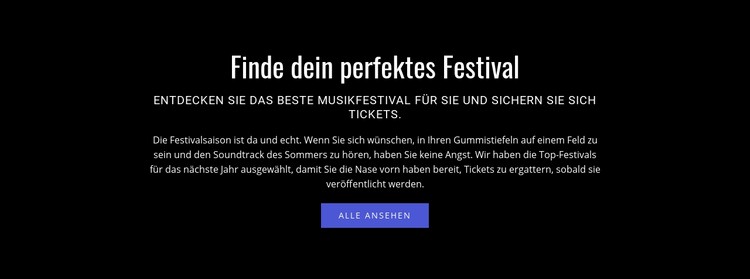 Text über das Festival HTML5-Vorlage