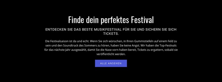 Text über das Festival Website Builder-Vorlagen