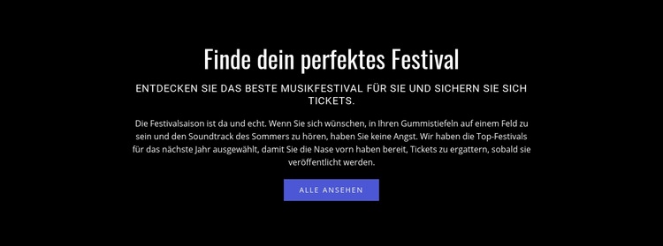 Text über das Festival Website design