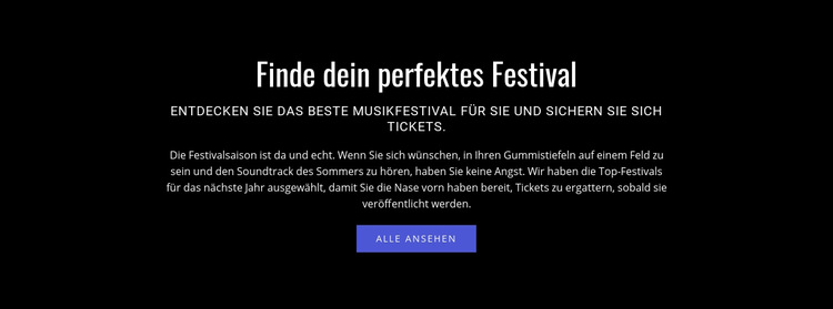 Text über das Festival Website-Vorlage
