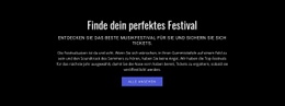 Premium-Landingpage Für Text Über Das Festival