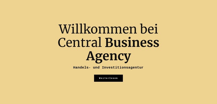 Zentrale Geschäftsagentur Landing Page