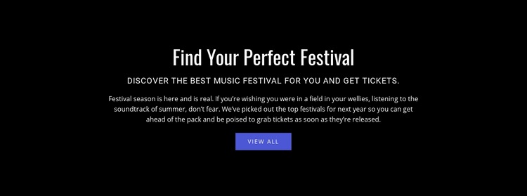 Text about festival Elementor Template Alternative