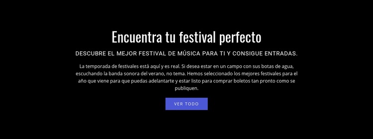 Texto sobre festival Plantillas de creación de sitios web