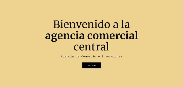 Agencia comercial central Maqueta de sitio web