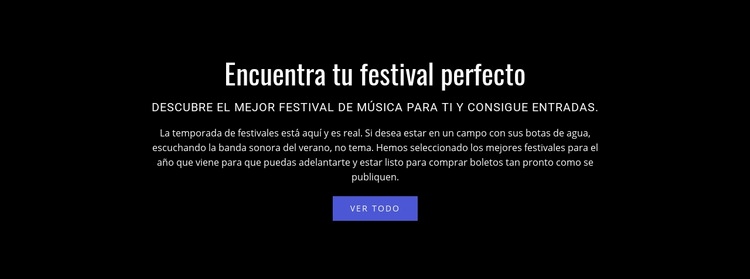 Texto sobre festival Plantilla HTML5