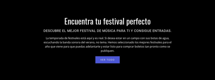 Texto sobre festival Plantilla de sitio web