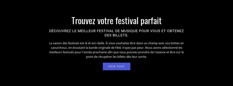 Texte sur le festival Créateur de site Web HTML