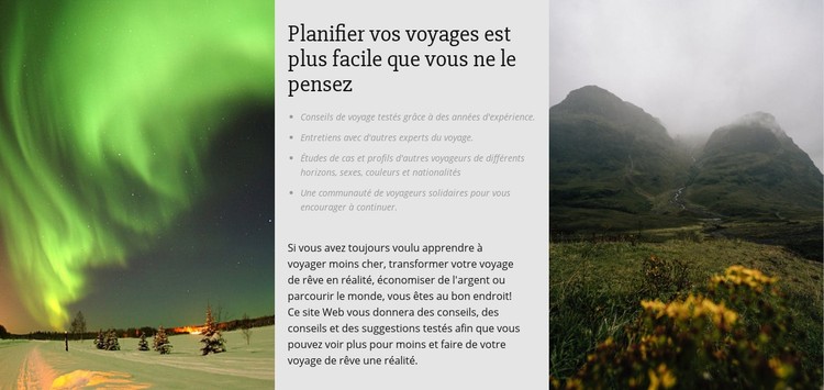 Planifiez vos voyages Modèle CSS